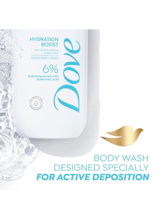 Dove Hydration Boost Serum Body Wash | 6% Hydrating Serum with Hyaluronic Acid | For instantly plump & dewy skin | Paraben & SLS free | 300 ml - Image 4